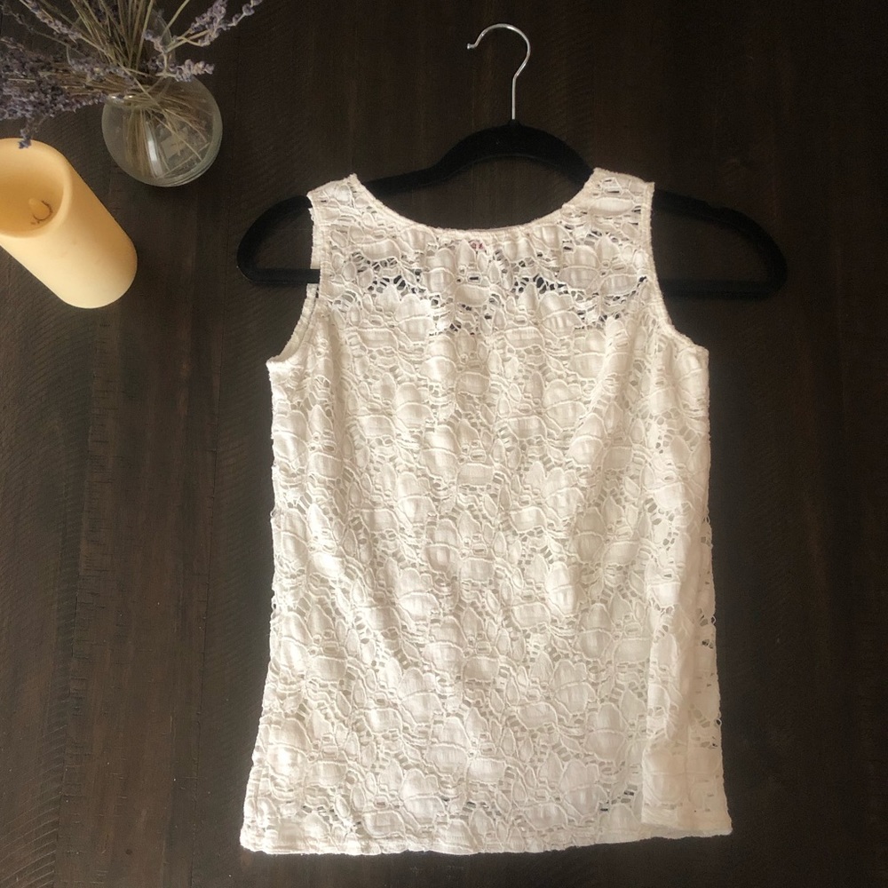 White Lacy Tank